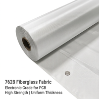 Tela de Fibra de Vidrio Electrónica Grado 7628, Tela de Vidrio E para PCB, Material de Aislamiento de Laminado Revestido de Cobre