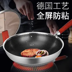Hot Selling Factory Direct Sales 304 Stainless Steel Cooking Wok Pan