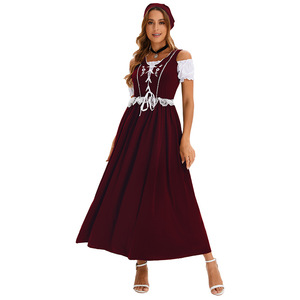 Vestido de cerveza estilo Dirndl para mujer de Yi Xiaoyi con pañuelo para la cabeza, traje étnico tradicional para fiesta de carnaval, talla para adultos - Product Image 1
