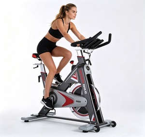 Bicicleta <span class=keywords><strong>de</strong></span> <span class=keywords><strong>Spinning</strong></span> Comercial <span class=keywords><strong>de</strong></span> Alta <span class=keywords><strong>Resistencia</strong></span>, Bicicleta Fija <span class=keywords><strong>de</strong></span> Fitness con Fricción Ajustable y Capacidad Máxima <span class=keywords><strong>de</strong></span> Carga <span class=keywords><strong>de</strong></span> 180 kg para Gimnasio o Estudio - Product Image 2