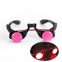 Lunettes LED Éco-Responsables Lumineuses à Verres Roses Style Anime pour Déguisement, Décoration de Fête d'Halloween, Cosplay et Danse