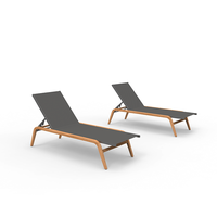 Chaise longue d'extérieur DWOO KD avec cadre en fer, dossier réglable, chaise longue inclinable