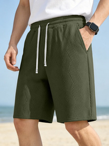 <b>Black</b> Textured <b>Men</b> <b>Shorts</b> Casual Drawstring Lounge <b>Short</b> Pants for Beach Travel - Product Image 5