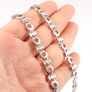 Cadena de Eslabones con Estrella Hueca de Acero Inoxidable, Nueva Moda |   Cadena Gruesa y Resistente para Hacer Collares, Gargantillas y Pulseras, para Joyería Moderna - Product Image 3