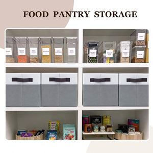 Grands paniers de rangement pour étagères, paniers décoratifs pliables, organiseurs de placard en tissu et bacs de rangement avec poignées - Product Image 6