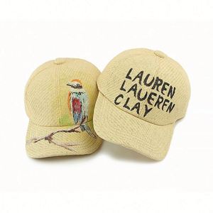 หมวกเบสบอลฟางฤดูร้อนปี 2025 สำหรับผู้ชายและผู้หญิง หมวกกันแดดแบบปรับแต่งได้ หมวกเบสบอลลายกราฟฟิตีเพ้นท์มือ - Product Image 4