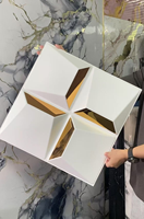 MOI panneau mural 3D de luxe moderne avec miroir motif géométrique étanche pour la maison salon et chambre décor pour hôtels