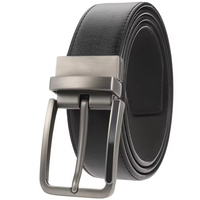 Ceinture en cuir classique pour homme avec boucle à ardillon, en cuir de vachette souple, idéale pour les affaires, les tenues formelles, les jeans et les mariages