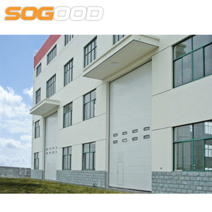Porte <span class=keywords><strong>de</strong></span> <span class=keywords><strong>garage</strong></span> sectionnelle industrielle moderne en aluminium et acier double Realgres pour entrepôt nord-américain, pour <span class=keywords><strong>deux</strong></span> voitures et <span class=keywords><strong>portes</strong></span> piétonnes - Product Image 4