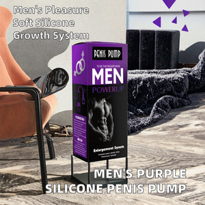 Bomba de pene automática recargable de succión fuerte, masturbador masculino de silicona púrpura con función de vibración, juguete sexual para adultos - Product Image 2