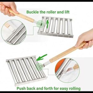 Rouleau à saucisse BBQ Grill Rack En Acier Inoxydable Hotdog Roller Grill Supports Portable Antiadhésif Barbecue Outil pour Camping Pique-Nique - Product Image 4