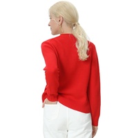 Pulls en tricot décontractés de style Preppy avec LOGO personnalisé pour femmes Cardigan à col en V avec poche Pull à manches longues
