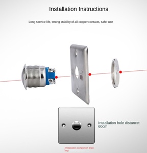 สวิตช์กดปล่อยประตูสแตนเลสพร้อมปุ่มออกทนต่อการกัดกร่อน - Product Image 6
