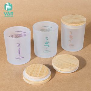 Envase YAN de Alta Calidad, Cilindro Vacío de Boca Ancha de 150g, Frasco de Vidrio Grueso Transparente Esmerilado para Velas Aromáticas con Bambú Original - Product Image 4