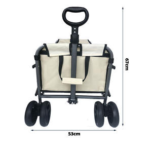 Chariot <span class=keywords><strong>de</strong></span> transport pliable, chariot <span class=keywords><strong>de</strong></span> <span class=keywords><strong>jardin</strong></span>, chariot utilitaire à 4 roues, accessoire <span class=keywords><strong>de</strong></span> Camping - Product Image 5