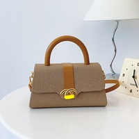 Sac à bandoulière de luxe pour femme en cuir PU de haute qualité, nouveau sac à main en paille tendance avec chaîne et lettres
