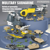 Collection de jouets militaires DIY : Ensemble de jeu sous-marin, soldats de l'armée, véhicule de construction, jouet pour enfants, voiture pour garçons avec char et camion de l'armée