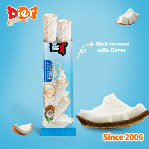 Bán buôn tùy chỉnh nhãn hiệu riêng Halal giòn bánh quy dính dừa Wafer cuộn cán Wafer Cookie dừa tráng Snack - Product Image 2