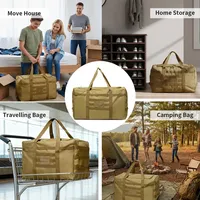 Sac de voyage tactique grand format 60L/90L léger en tissu Oxford 600D avec fermeture éclair pour voyage, camping en plein air, déménagement, rangement de lit 39