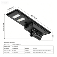 Projecteur LED solaire industriel 40W haute puissance pour parking, éclairage extérieur IP67 avec capteur de mouvement intelligent