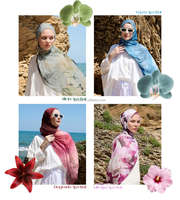 Hijab personnalisé imprimé et hijab malaisien en crêpe voile modal bawal pour femmes