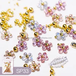 Metal Rivet Star Moon Gold Silver Nail Decoration Charms Nail Art Jewelry