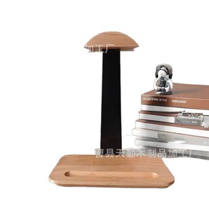 Wooden headphone holder, gaming <b>headset</b> <b>stand</b>, solid wood desktop organizer, pen base, beech wood <b>stand</b> - Product Image 5