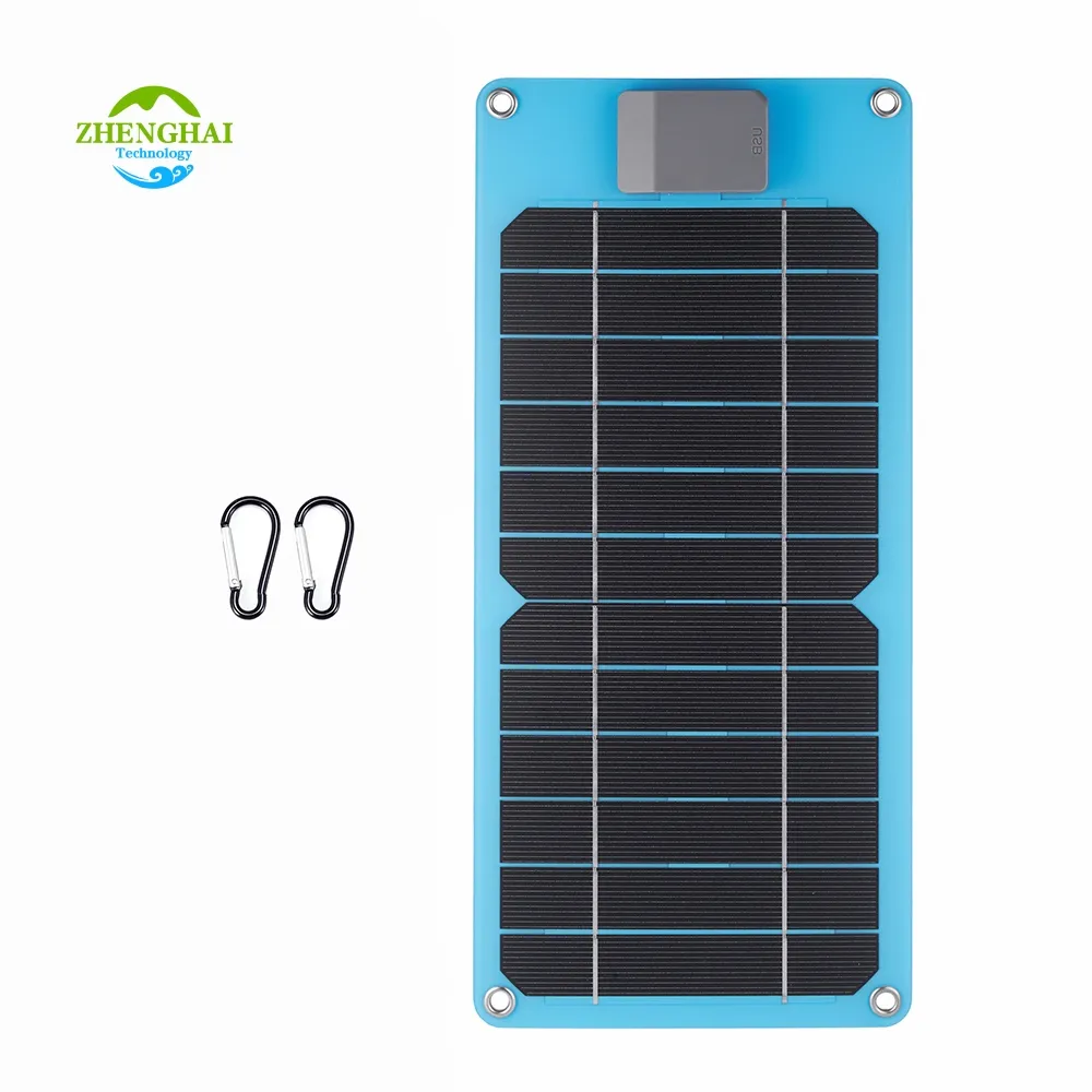 Carregador de bateria solar 6W 5V Mono Power Bank painel placa de fita laminada moldura de plástico interface USB cor pequena célula solar personalizada