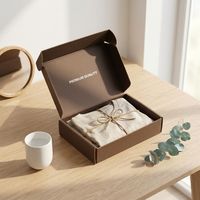 Boîte d'expédition en carton ondulé écologique à conception personnalisée, avec logo imprimé UV, doublure en coton rigide découpée, haut de gamme