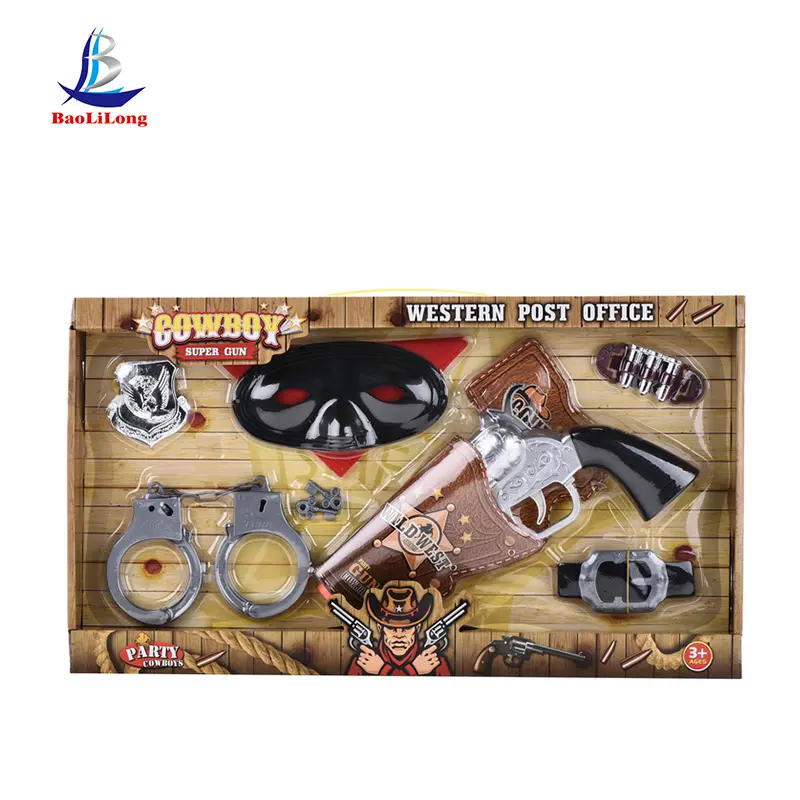Модное оружие для мальчиков, игрушки с пластиковыми наручниками, игрушка для детей, ковбойские игрушки в западном стиле