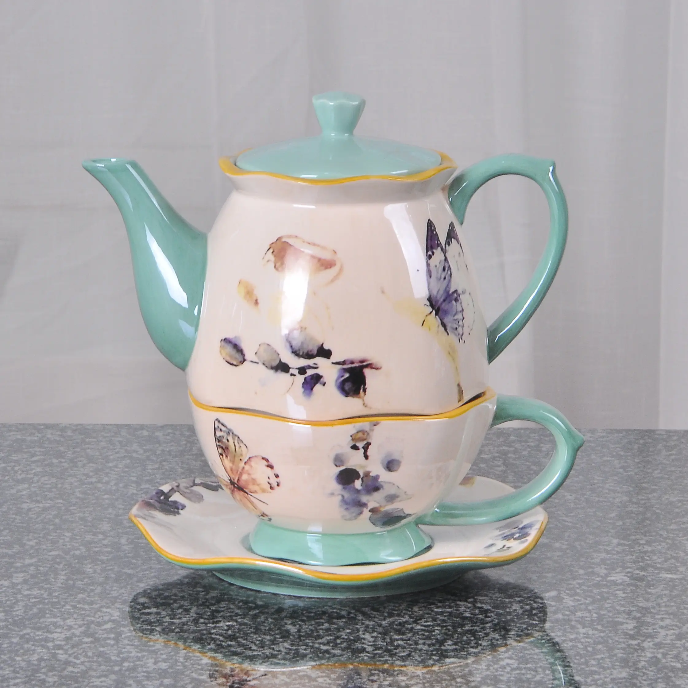 JIASHUN articoli per la casa set da tè e caffè in ceramica per una persona