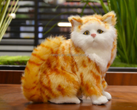 Jouet pour chat en peluche courte en gros, mignon, réaliste, en tissu, animal en peluche, design Art Déco, décoration pour animaux de compagnie, objets décoratifs