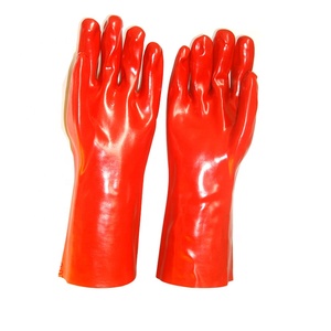 قفازات حدائق حمراء من البي في سي للاستخدام الصناعي، مقاومة للماء/الزيت والتمزق والمواد الكيميائية، قفازات تنظيف وسلامة حاصلة على شهادة CE - Product Image 1