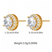Boucles d'oreilles tendance en alliage de cuivre plaqué or 18 carats avec zircon multi-styles, délicates pour le quotidien, cadeau pour femme, bijoux de piercing faits main