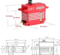Moteur servo numérique miniature en métal KST X15-755X 10.2Kgf.cm 0.04sec pour modèle RC, DC7.4V, sans noyau, programmable, démarrage progressif pour RC