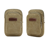 Sac bandoulière rétro en toile de haute qualité pour homme avec logo personnalisé, pochette messager pour téléphone portable