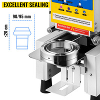 Machine de scellage automatique pour gobelets de jus, de salades de fruits et de yaourts en verre, 90 mm et 98 mm, en promotion à Dubaï, en Indonésie et au Ghana