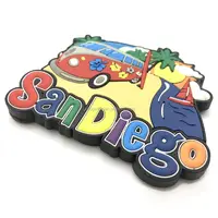 Goedkope Top PVC Kwaliteit Kleurrijke Souvenirs San Diego Rubber Magneet