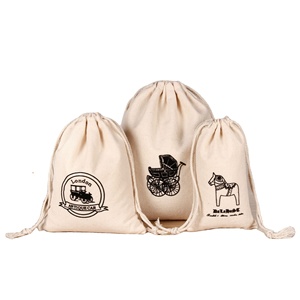 Bolsa de Lona de Algodón con Cordón, Diseño Personalizado, Impresión Ecológica, para Promoción - Product Image 1