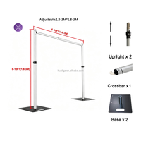 Soporte de Fondo Portátil de Aluminio para Decoración de Eventos y Bodas - Ligero y Ajustable