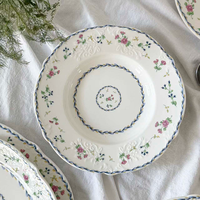 Service de table de mariage 2 pièces en porcelaine fine de haute qualité, motif végétal personnalisé en relief, écologique et anti-fuite