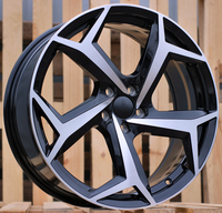 Rines de Aleación de Aluminio SYAC de 17 Pulgadas, Estilo Original 17x7.5 PCD5*112, Cara Mecanizada Negra, Alta Resistencia y Bajo Peso para Golf Polo