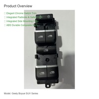 Interrupteur de lève-vitre électrique Geely Boyue SUV Master 01730245 avec panneau de commande chromé