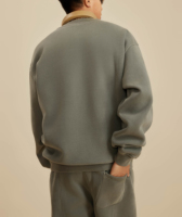 Sweat-shirt à col rond en molleton brossé épais pour homme, qualité supérieure, coupe oversize, mélange de coton, style streetwear décontracté