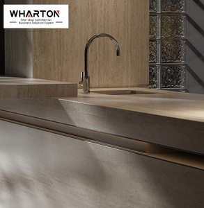 Encimera Modular de Mármol Artificial con Patrón de Travertino Blanco, Acabado Mate, 1600x3200mm, para Centros Comerciales y Villas - Product Image 1