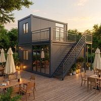 Café de luxe en conteneur, maison préfabriquée modulaire détachable