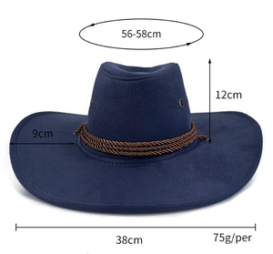 Chapeaux <span class=keywords><strong>de</strong></span> cowgirl vintage en gros, chapeaux <span class=keywords><strong>de</strong></span> <span class=keywords><strong>cowboy</strong></span> en daim personnalisés unis pour adultes, pour fêtes, pêche, sports, voyages - Product Image 4