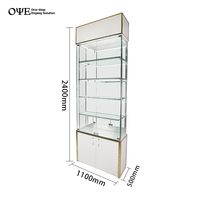 Vitrine en gros de vitrine de vitrine en verre trempé de vision complète pour l'affichage de magasins de détail