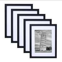 Lot de 5 cadres photo modernes en bois multicolores 8x10 avec passe-partout blanc pour affichage mural 5x7, idéal pour la maison et le bureau, vente en gros