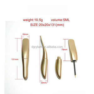 Оптовая продажа, 5 мл, пустая матовая Золотая трубка для подводки для глаз, уникальная пластиковая упаковка для косметических ресниц, горячего тиснения, маркировки макияжа - Product Image 3